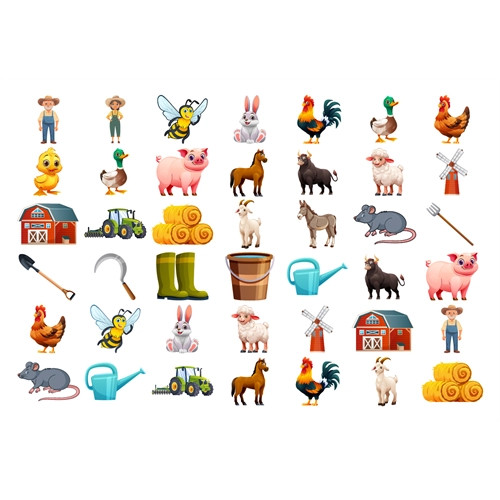 At the Farm Theme Sticker Sheet